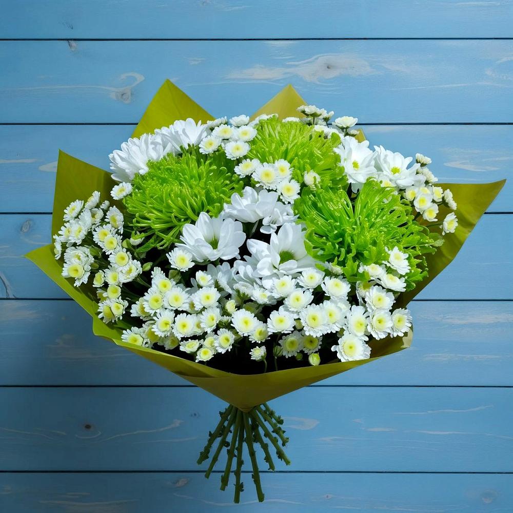 Букет скромность  в Нинах Букет цветов из: Хризантемы в Нинах