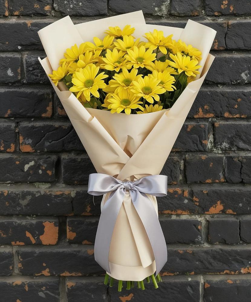 Букет Желтое настроение в Нинах Букет цветов из: Хризантемы в Нинах