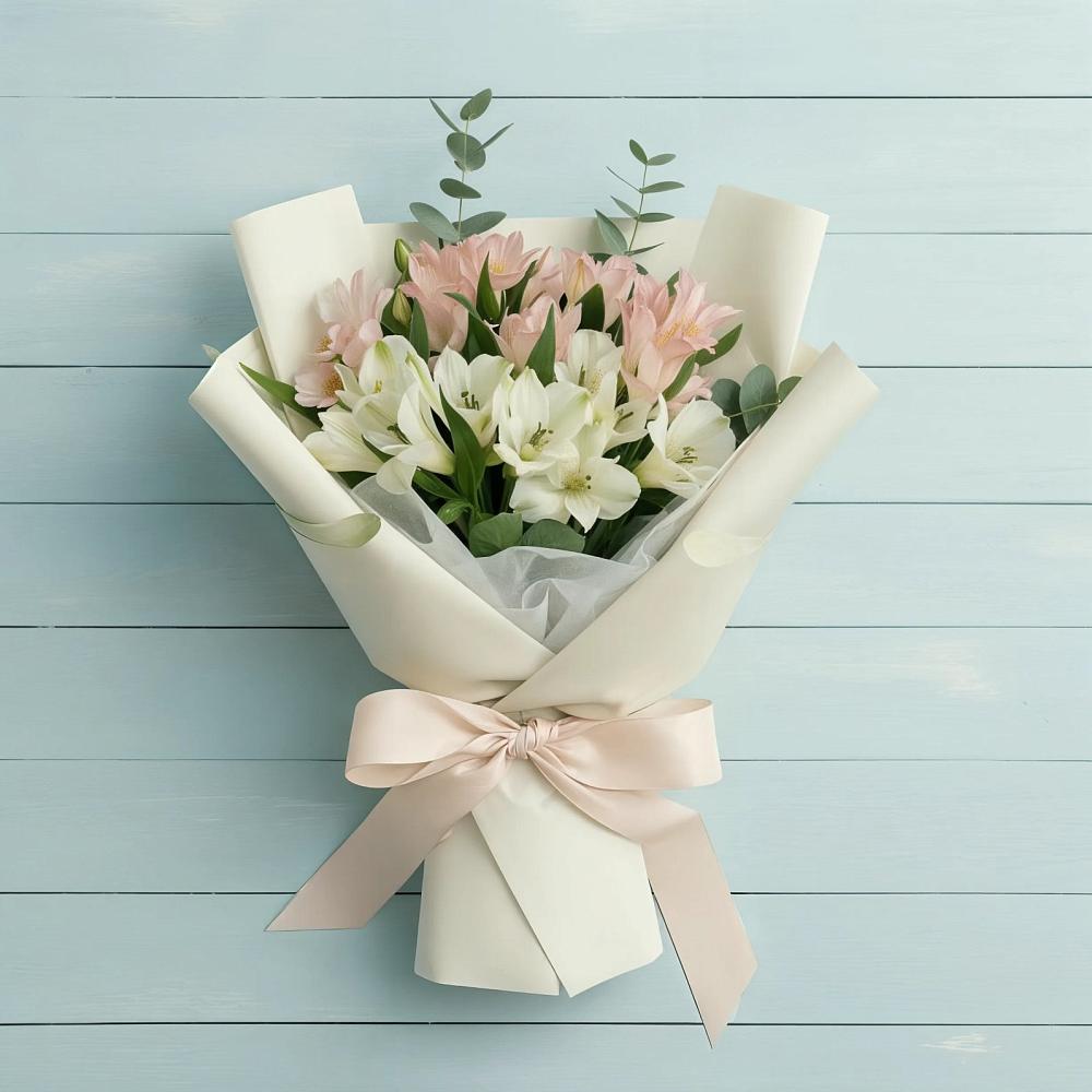 Букет Утренний поцелуй в Нинах Букет цветов из: Альстромерии в Нинах